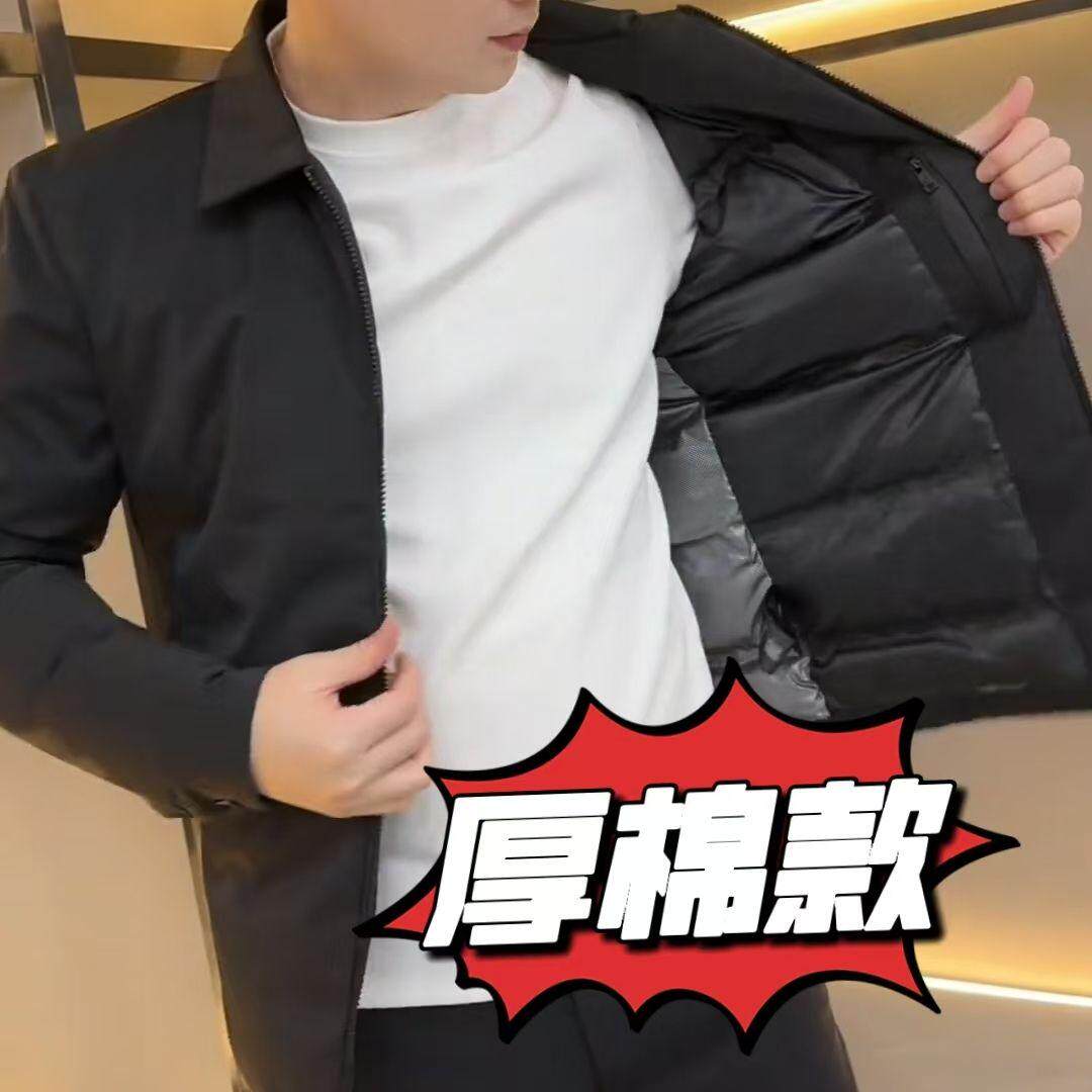 男士翻领薄棉夹克外套