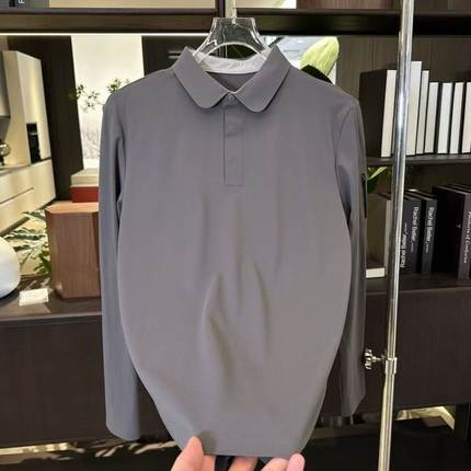 【现货】YF23秋季上新男士POLO衫长袖纯色简约休闲高品质轻奢舒适