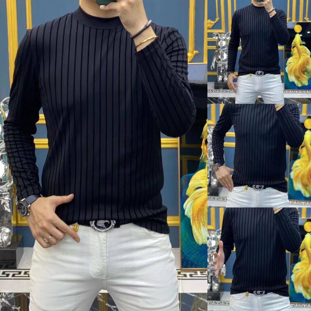 【现货】703男士春季黑色条纹小衫精品欧货圆领长袖T恤打底衫帅气,男装,T恤,淘宝优惠券,粉丝福利购,淘宝优惠卷