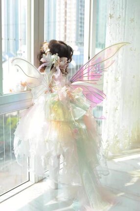 儿童精灵公主小花仙女轻合金骨lolita洛丽塔演出走秀翅膀慕洁手工