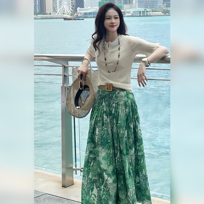UPSTAR夏季新款时尚中长A字裙