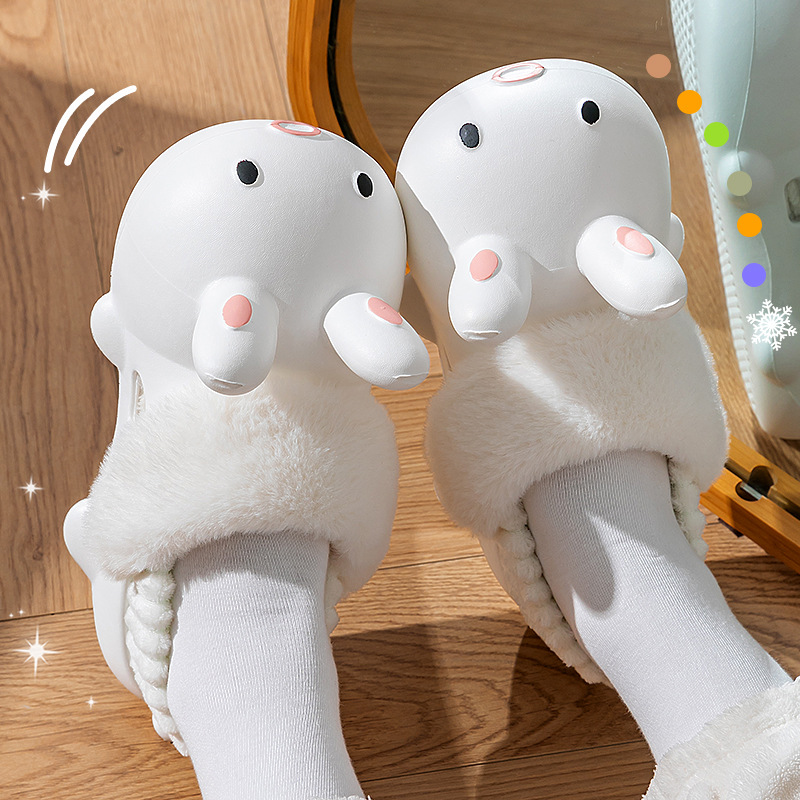 可爱棉拖鞋女士秋冬季2025新款室内家居包跟毛绒保暖防滑棉鞋女款