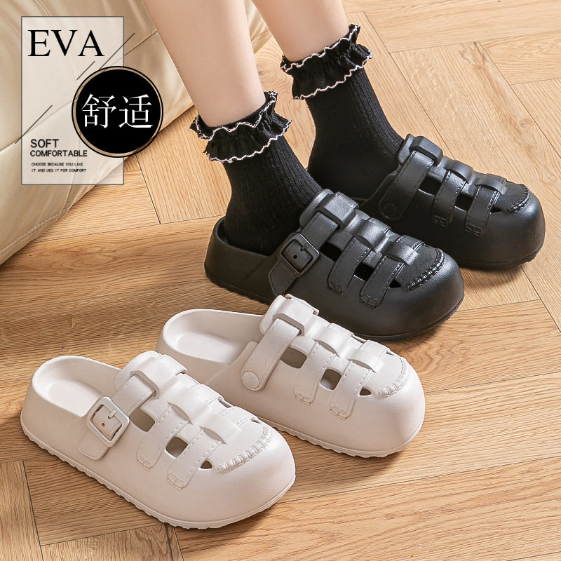 洞洞鞋女款2025新款夏季外穿包头勃肯凉拖鞋EVA厚底防滑透气拖鞋