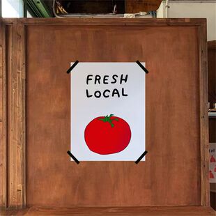 果子海报 超可爱 浓郁配色艺术画芯 复古浆果红番茄 fresh