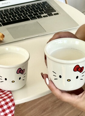 卡通kt猫咪陶瓷马克杯耐高温拿铁咖啡早餐家用情侣把手杯喝水杯子