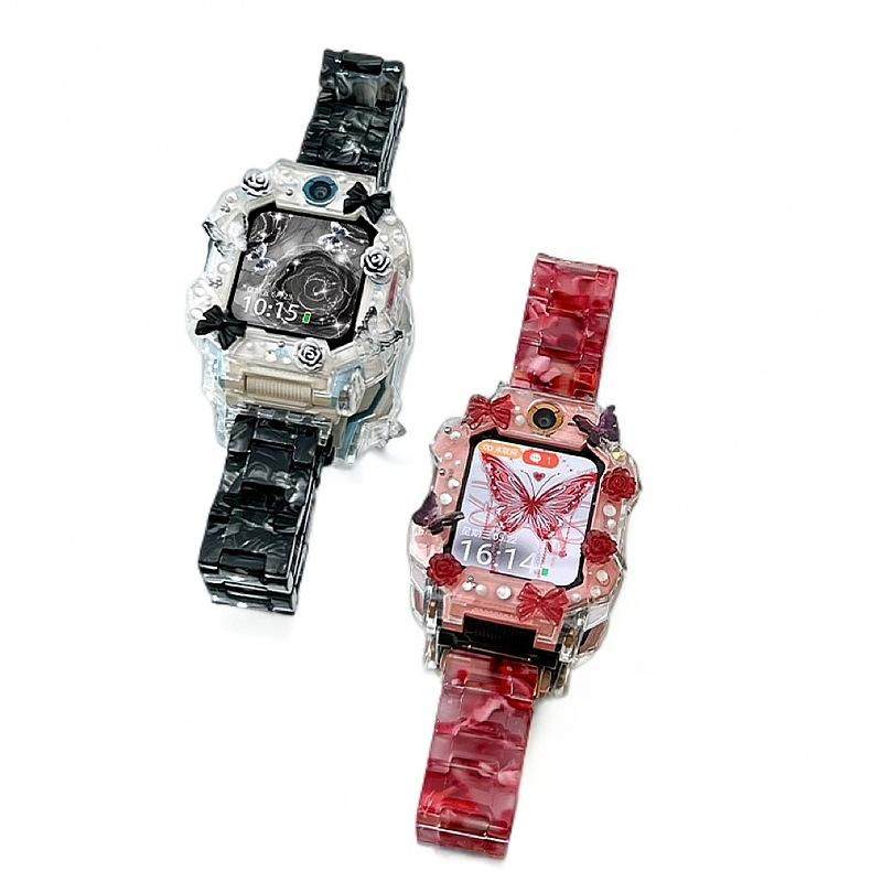 山茶花套装适用于小天才儿童电话手表表带z10/z9/z8少年保护壳z7/