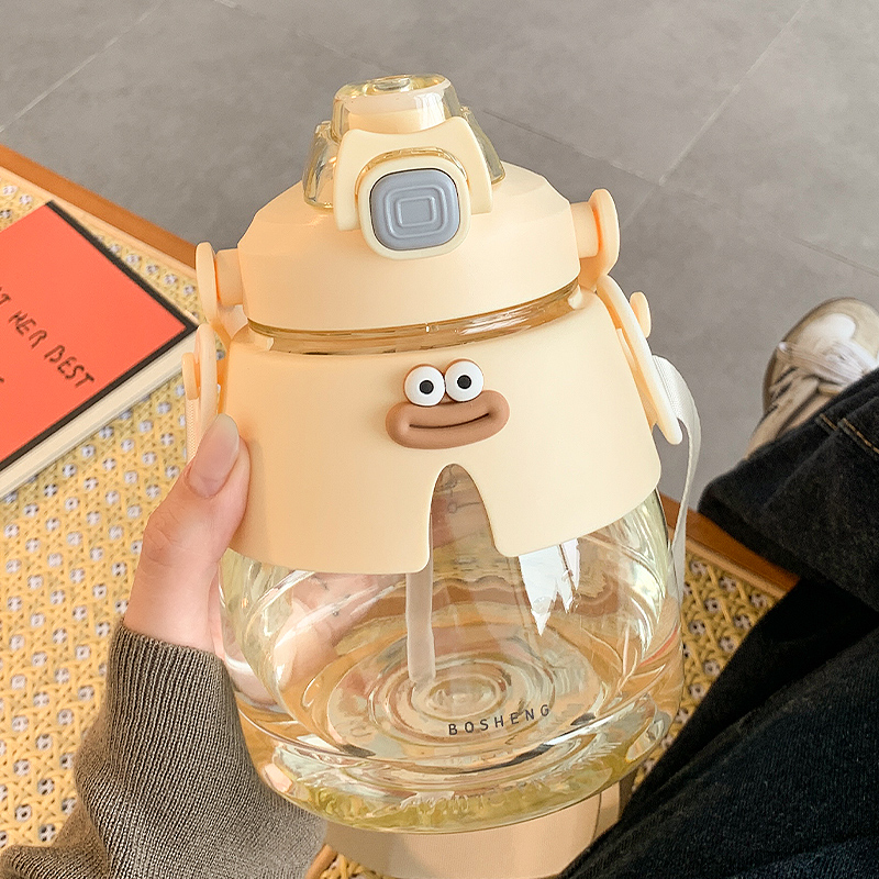 简约大容量水杯双饮口带刻度