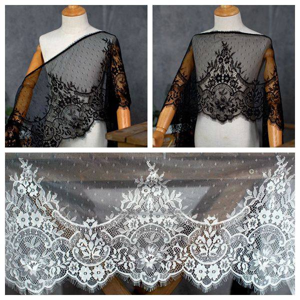 3米长30厘米宽单边睫毛蕾丝花边布料diy服装袖子裙摆拼接家纺装饰,居家布艺,花边,淘宝优惠券,粉丝福利购,淘宝优惠卷