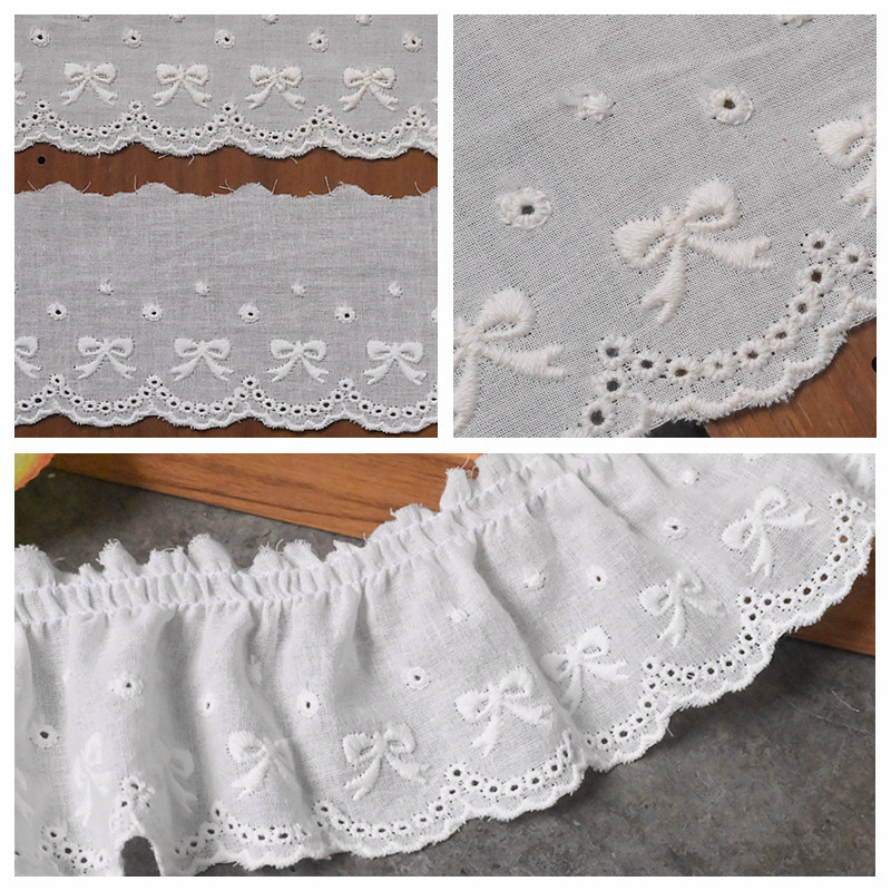 蝴蝶结绣花棉布刺绣花边辅料衣服裙子下摆领口装饰纯棉花边布装饰,居家布艺,花边,淘宝优惠券,粉丝福利购,淘宝优惠卷