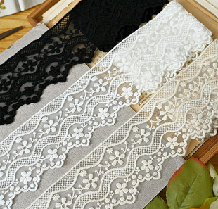宽7厘米 裙边花边辅料家居布艺手工材料 台产棉线网纱刺绣蕾丝服装