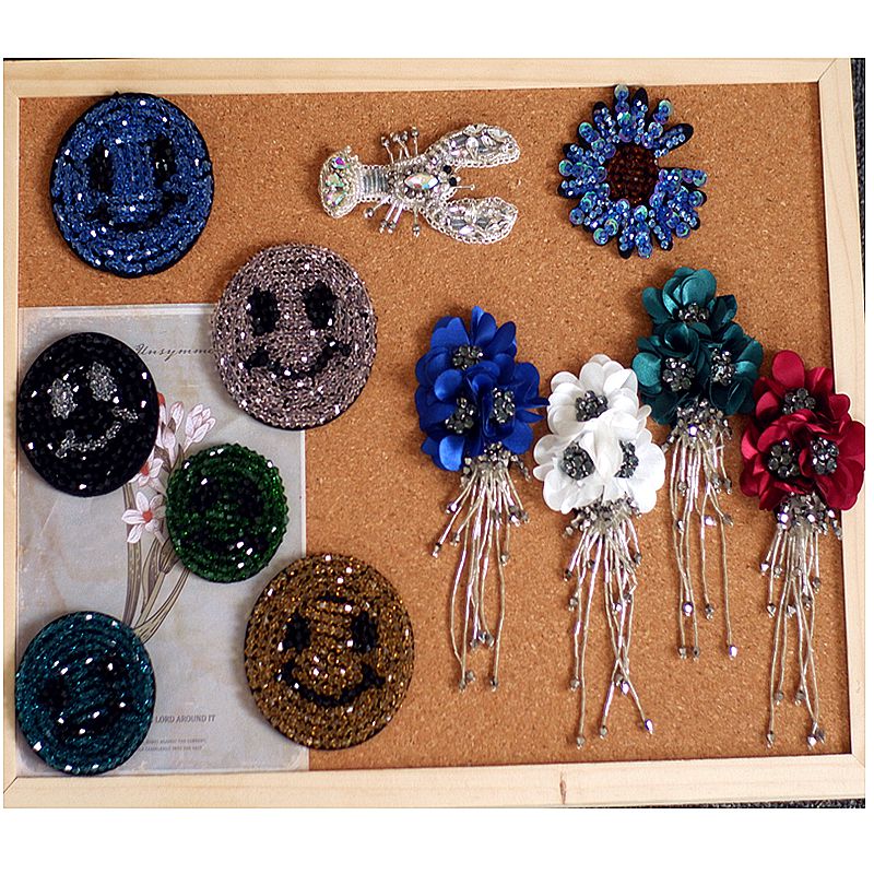 手工钉珠布贴辅料衣服装饰补丁