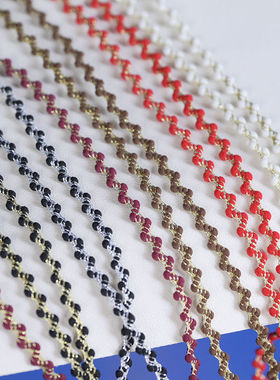 0.5cm宽金丝波浪弯曲小香风织带花边手工DIY服装镶边压带装饰辅料