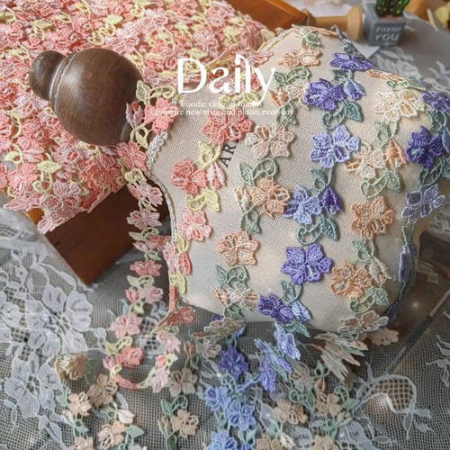 彩色刺绣蕾丝花边辅料diy装饰