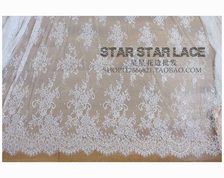 3米长1.5米宽 高档睫毛蕾丝布料DIY婚纱服装裙子窗帘装饰布艺面料
