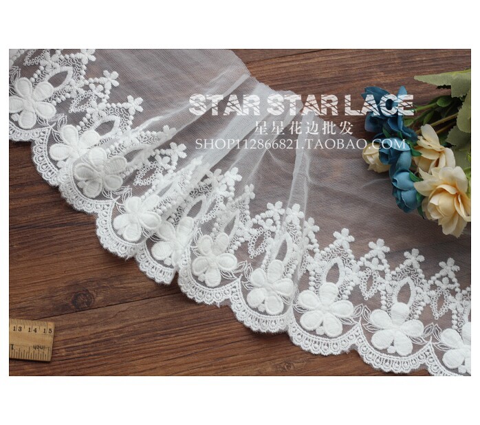 高品质蕾丝刺绣花边辅料 diy服装童装裙摆窗帘布艺装饰拼接布料