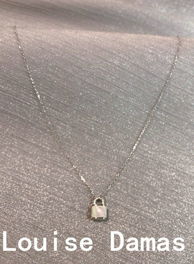 韩国代购Louise Damas贝母锁头S925纯银项链女士小众轻奢锁骨链