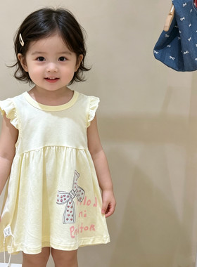旺贝特女童夏季凉感大蝴蝶结裙
