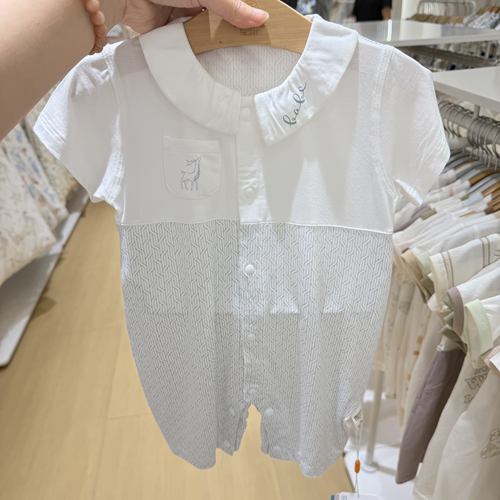 夏季男童莫代尔无骨短袖哈衣