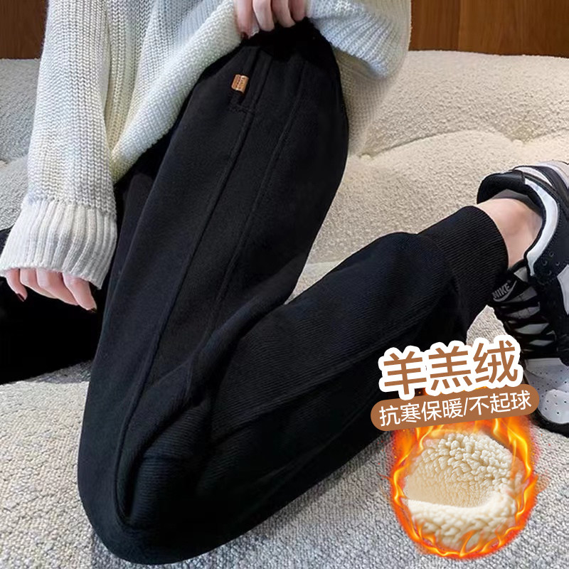 孕妇裤子春秋外穿束脚裤秋冬加绒加厚运动裤孕早期显瘦大码休闲裤