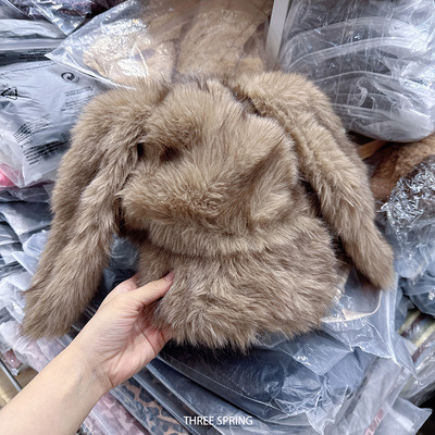 帽子女款2025年冬季新款可爱大耳朵兔棒球帽女毛绒加厚保暖鸭舌帽