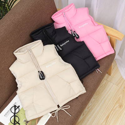 儿童羽绒棉马甲外穿新款男童女童童装立领背心中大童秋冬坎肩加厚