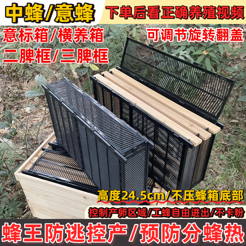 囚王中意蜂王产卵控制器蜜蜂防分蜂巢框巢础中锋隔王板双排控王笼
