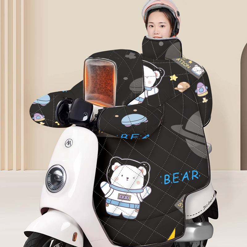 儿童亲子款电动车挡风被冬季加绒