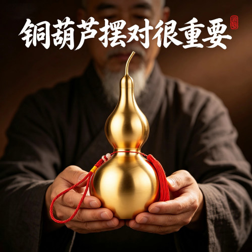 铜葫芦八卦真品挂件小号五帝钱