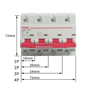 家用空气开关DZ47 4P100A125A 100A D型空开小型断路器