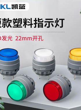 LED指示灯22mm超短塑料电源防雨信号灯超薄高亮车载灯3v6v12v24V