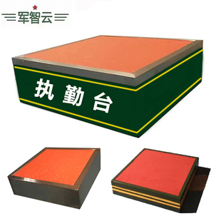 【工厂直发】哨台站岗台执勤台指挥台不锈钢包边军绿色方形小岗台