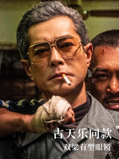 九龙城寨之围城龙卷风古天乐同款落日色墨镜男款潮高级感金丝眼镜