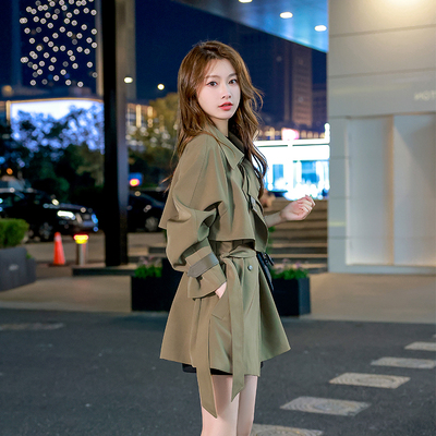 风衣外套小个子女2025新款春秋中长版韩版时尚洋派大衣高端设计感