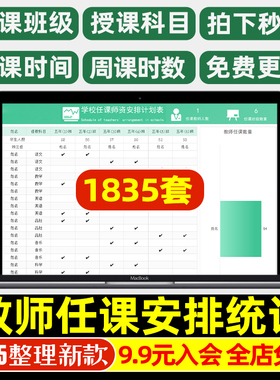 新学期班主任老师教师任课安排情况统计表excel模板课记录学计划