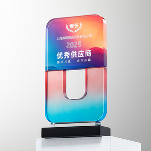 新款优秀供应商奖杯奖牌定制战略合作伙伴商会经销商会员单位牌匾