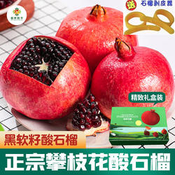 【酸石榴】攀枝花酸石榴新鲜水果特酸黑籽包邮非突尼斯软籽石榴