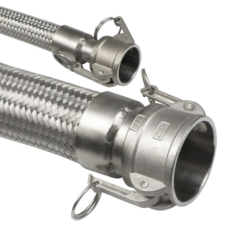 金属软管不锈钢波纹管高温高压管带编织304快速接头软管DN25*1M
