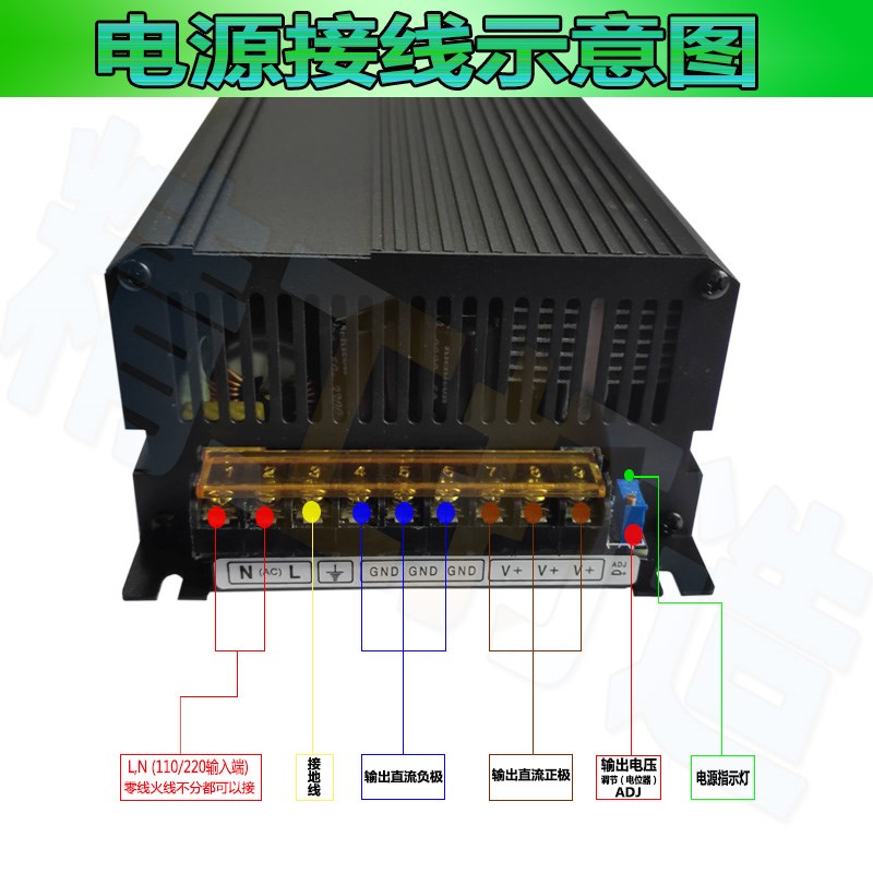 大功率直流电源1000W48V12V24V36V智能800W1200W1500W60防雨