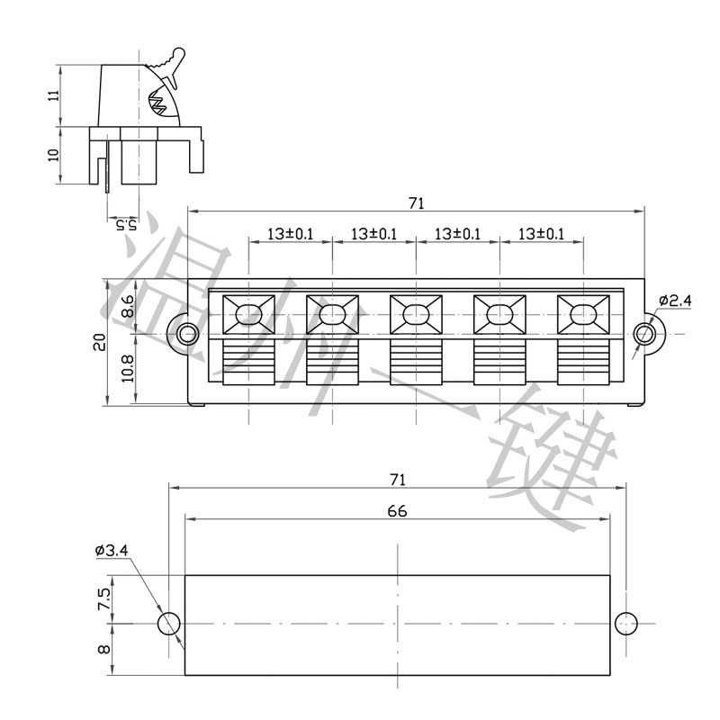 连接夹 5位优质音响接线夹快速夹老化测试夹WP5-1C方形外接线座