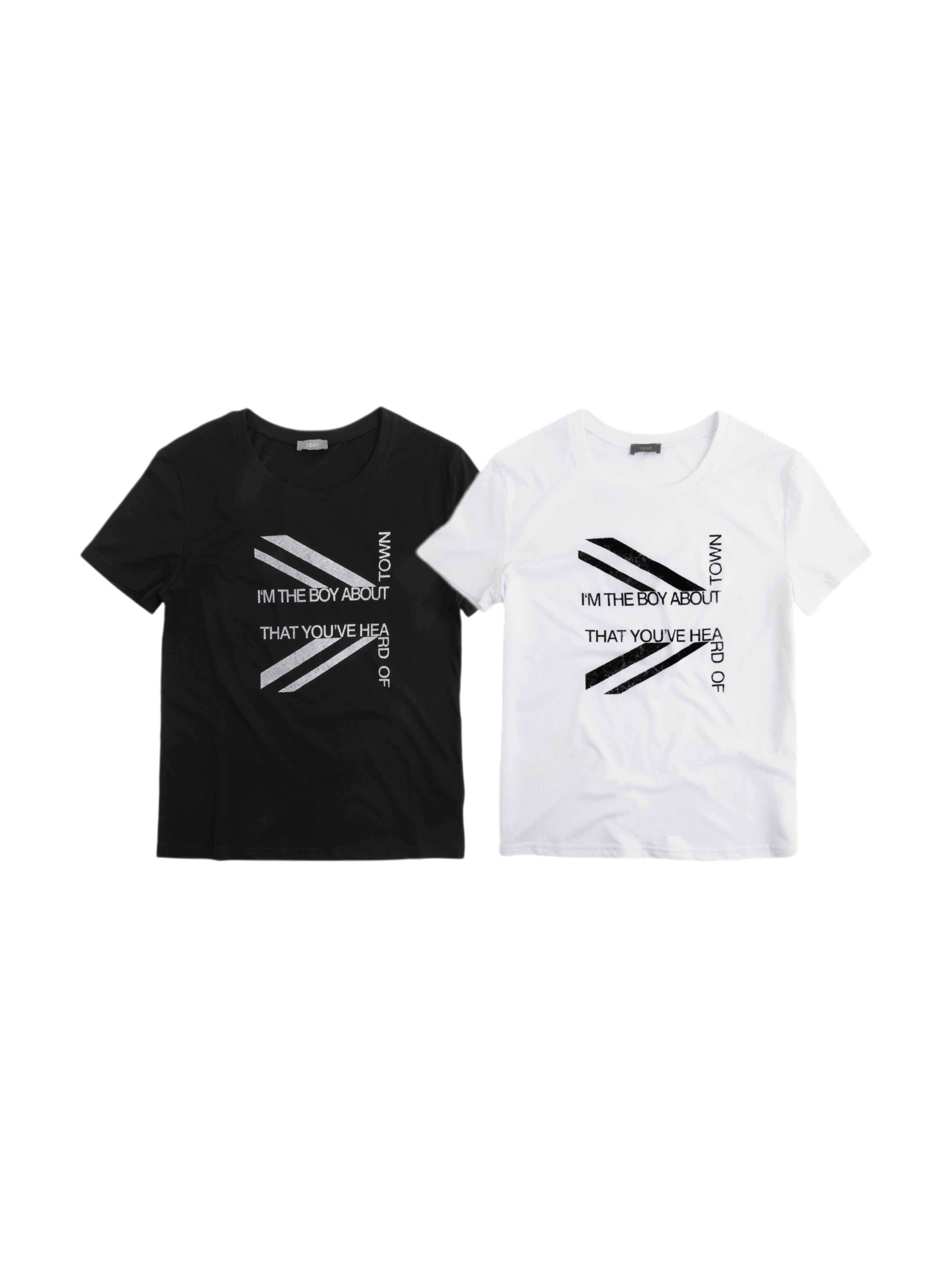Kişi üçün ağ-qara çap slim fit qısaqol futbolka