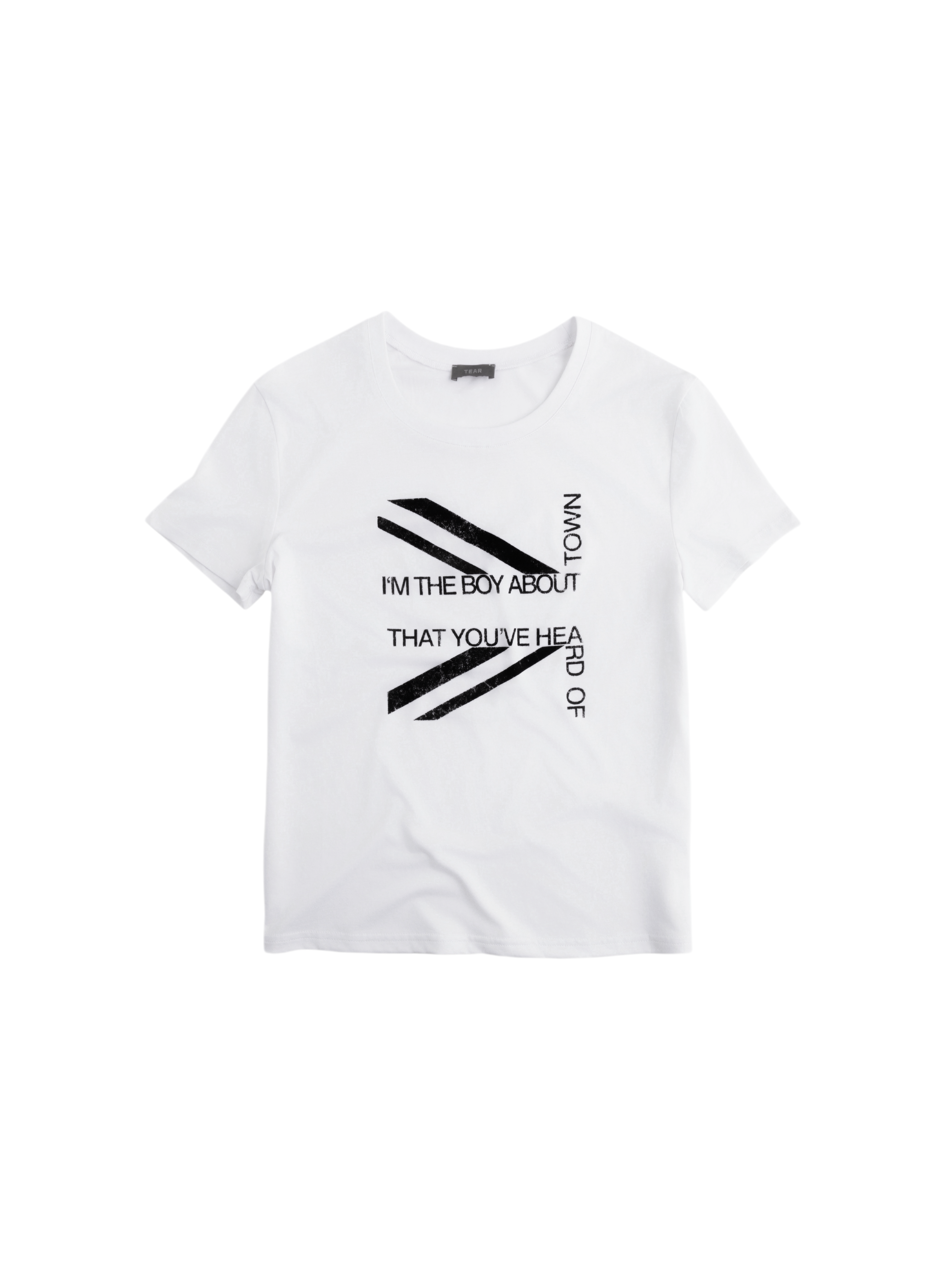 thumbnail for Tear Heaven TEAR Town Boy Black and White Print Slim Short-Sleeve T-shirt hediboy skinny