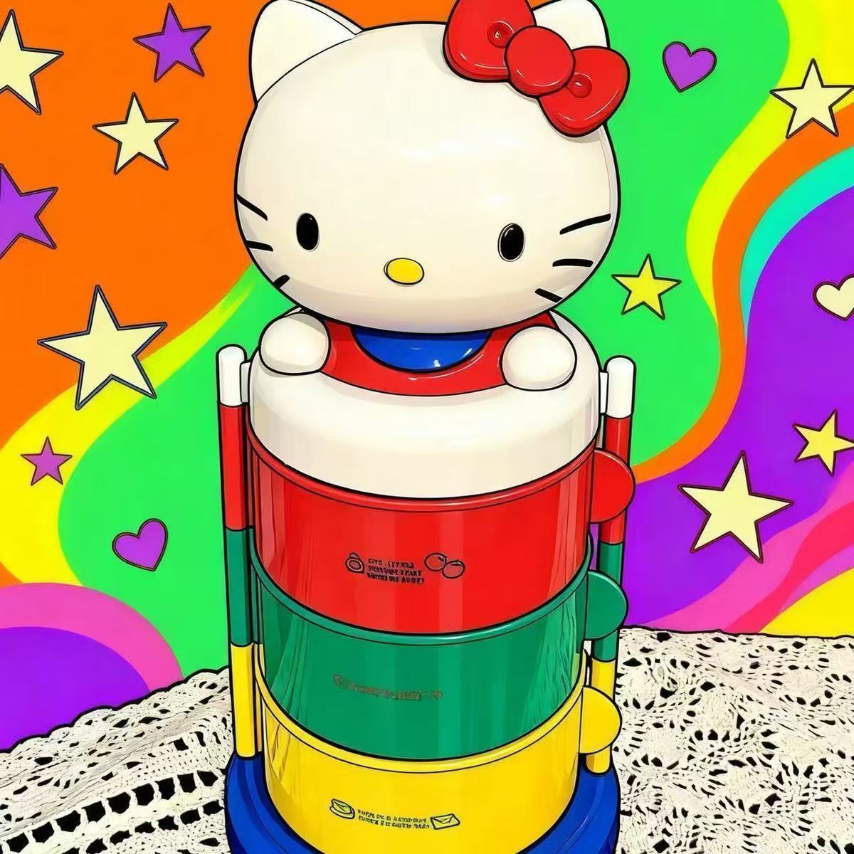 HelloKitty可爱卡通首饰盒桌面收纳盒可爱多层整理盒精美收纳盒