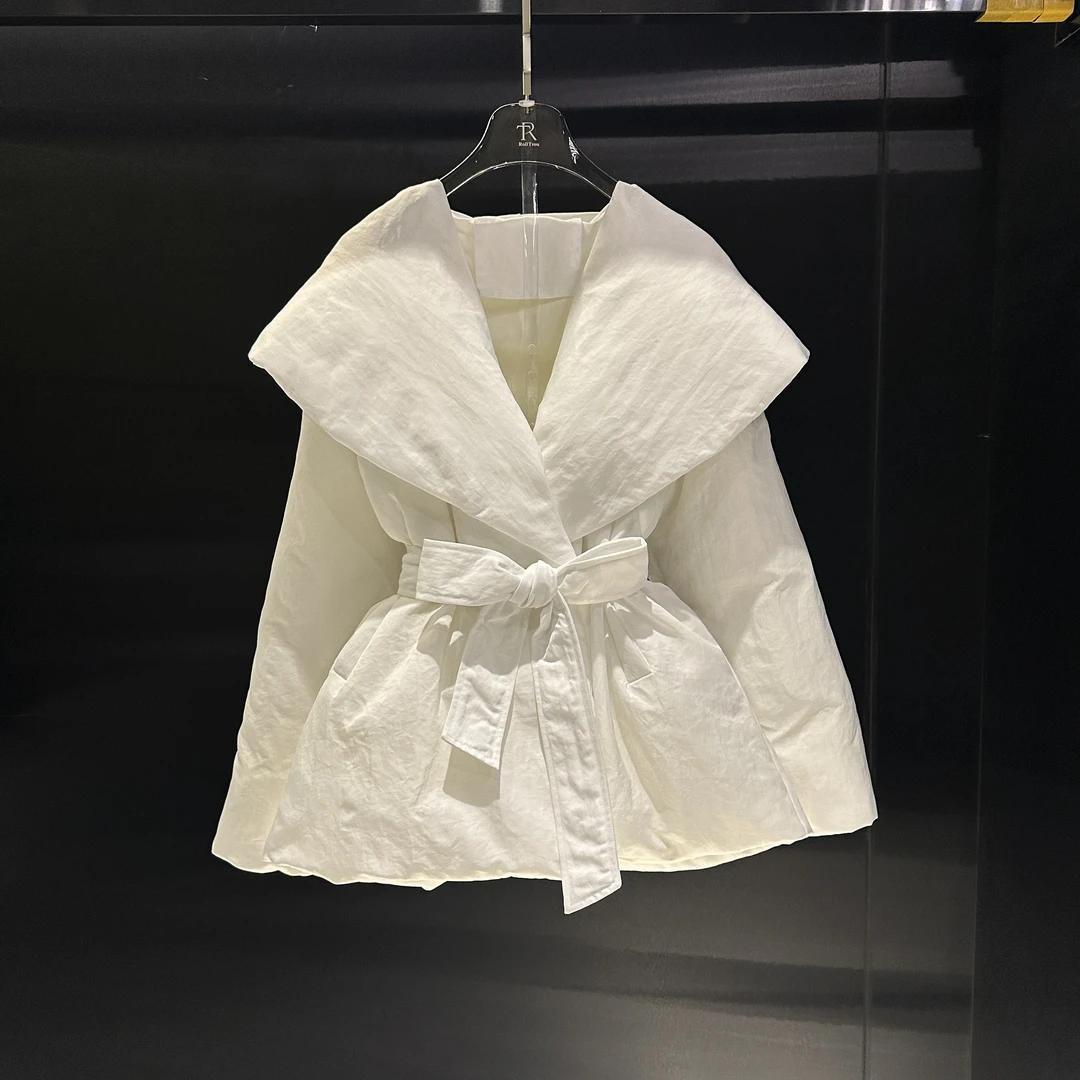 韩系V领翻领加厚棉服棉袄女冬季