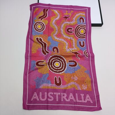澳洲原著民点画原始艺术Tea Towel纯棉挂布画茶巾背景布餐巾装饰