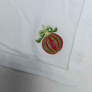 瑕疵库存浮尘污渍国风大红灯笼金线刺绣纯棉挂布餐巾满20元 包邮