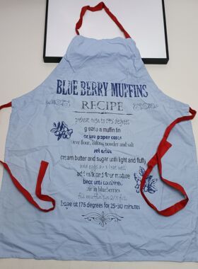 满20元包邮瑕疵处理外贸原单浅蓝色纯棉一根绳围裙A