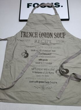 瑕疵外贸原单灰咖色纯棉一根绳围裙A满20元包邮