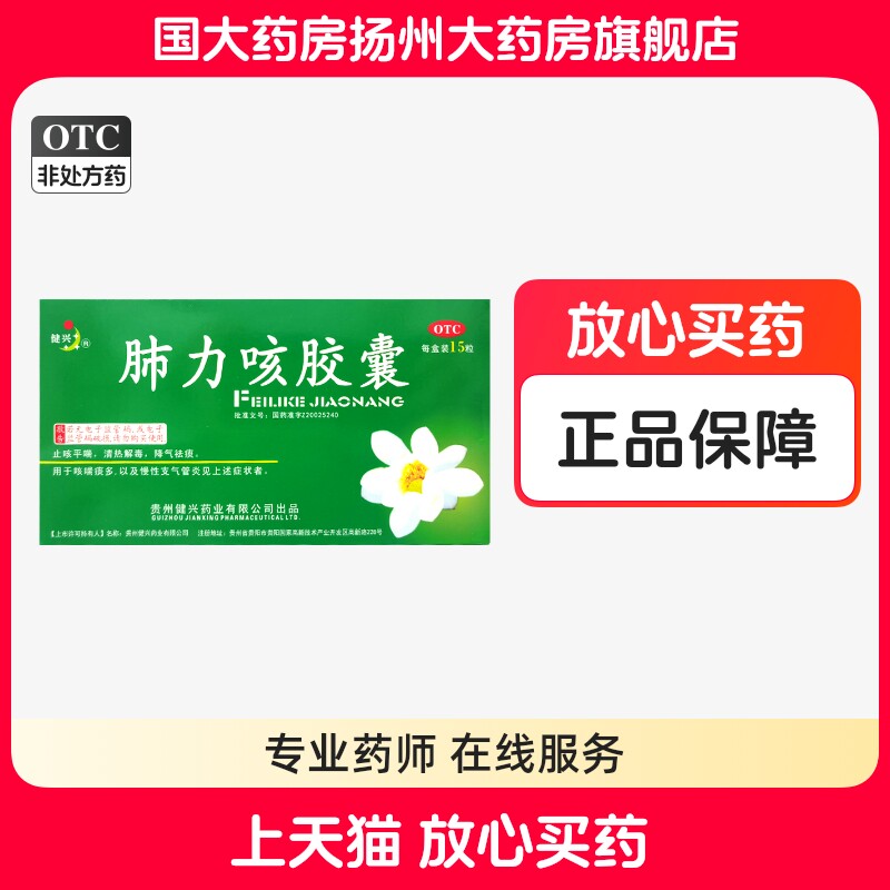 健兴肺力咳胶囊15粒止咳平喘清热解毒祛痰咳嗽痰多慢性支气管炎