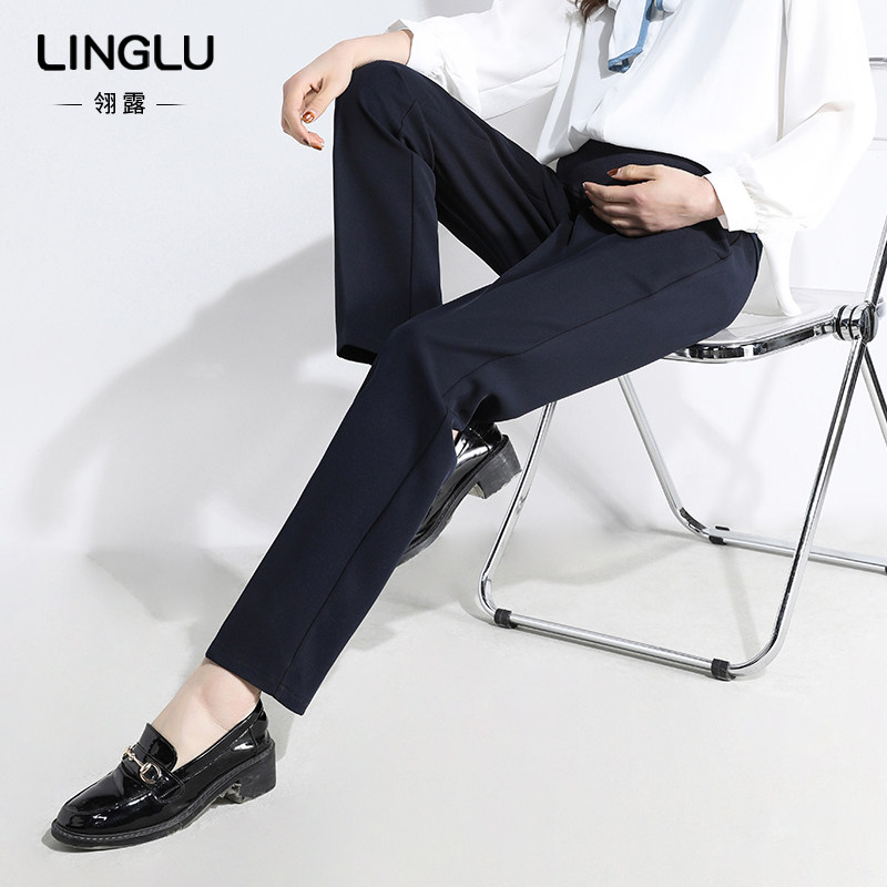 孕妇西装裤冬季外穿职业裤冬款上班春秋托腹休闲秋冬加绒直筒西裤