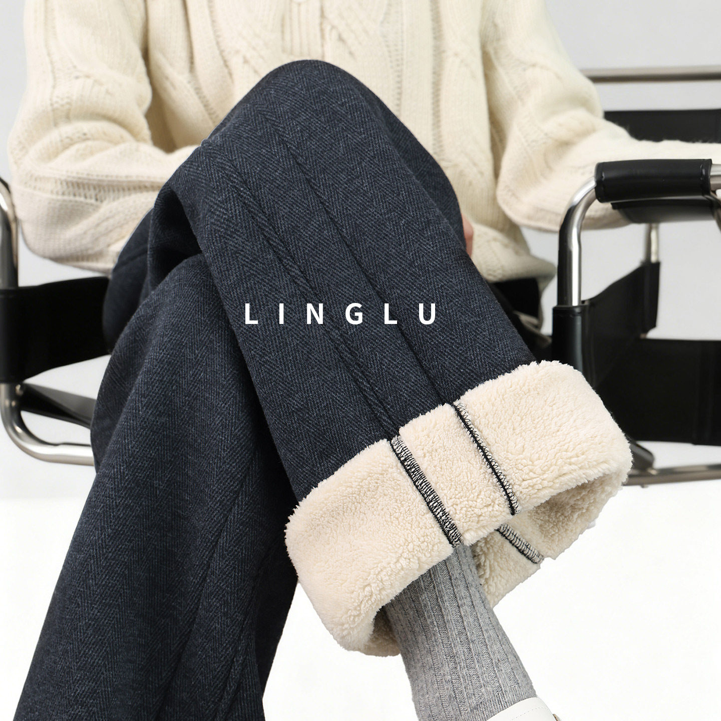 加绒裤子女秋冬季毛呢卫裤运动直筒深灰色加绒保暖羊羔绒外穿棉裤,女装/女士精品,卫裤,淘宝优惠券,粉丝福利购,淘宝优惠卷